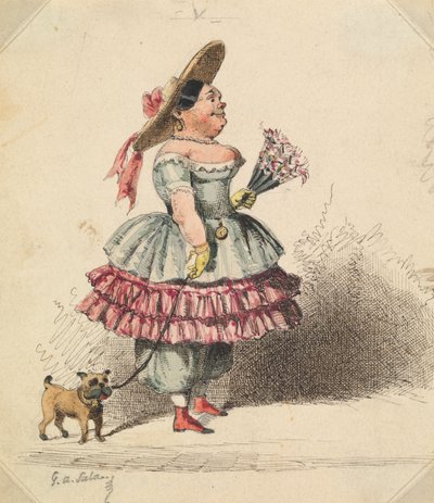 Fanciulla Grottesca con Cane da George Augustus Sala