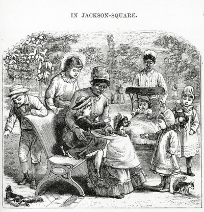 In Jackson Square, New Orleans, illustrazione da 