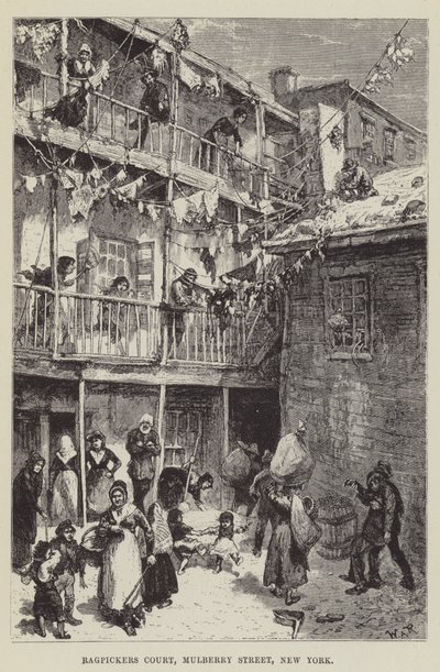 Corte dei raccoglitori di stracci, Mulberry Street, New York da George Augustus Sala