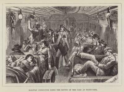 Il conduttore ferroviario fa il giro dei vagoni di notte da George Augustus Sala