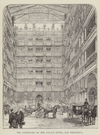 Il cortile del Palace Hotel, San Francisco da George Augustus Sala