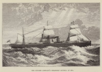 Il piroscafo Scythia della Cunard Company in mare da George Augustus Sala