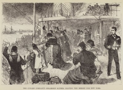 Il piroscafo Scythia della Cunard Company lascia il Mersey per New York da George Augustus Sala