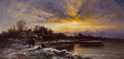 Paesaggio invernale, sera da George Augustus Williams