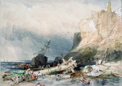 Castello di Tynemouth, Tyne and Wear, con relitto da George Balmer