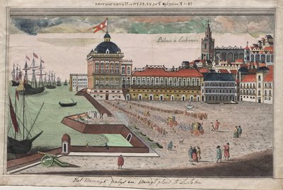 Vista e prospettiva del Palazzo del Re di Portogallo a Lisbona da George Balthazar Probst