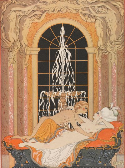 Illustrazione per il romanzo epistolare Le relazioni pericolose, 1934 da George Barbier