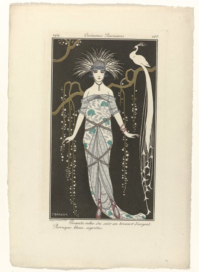 Journal des Dames et des Modes, Costumes Parisiens, 1914, No. 168 : Grande robe du soir da George Barbier