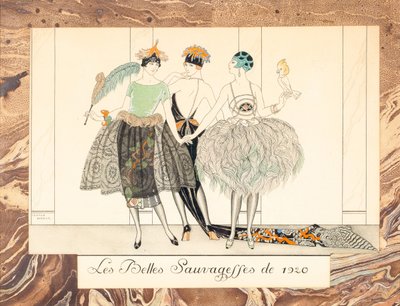 Le belle sauvageffes del 1920, da Le Bonheur du Jour ou, Les Graces à la Mode, 1924 da George Barbier