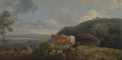 Mattina: Paesaggio con cavalle e pecore da George Barret