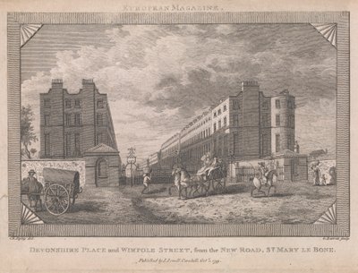 Devonshire Place e Wimpole Street da George Barret Jr.