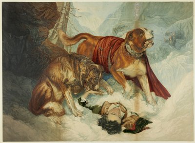 I cani di San Bernardo da George Baxter