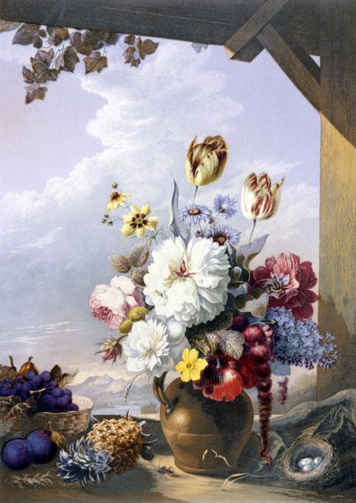 Il capanno dei giardinieri, dopo un dipinto di J. Bartholomew, 1856 da George Baxter