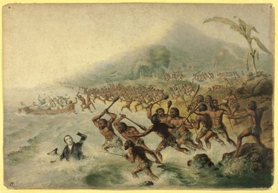 Il massacro del compianto missionario, il Rev. J. Williams e Mr Harris da George Baxter
