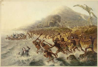 Il massacro del compianto missionario il Rev. J. Williams e Mr. Harris da George Baxter