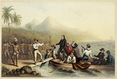 La ricezione del Rev. J. Williams, a Tanna nei Mari del Sud, il giorno prima di essere massacrato da George Baxter