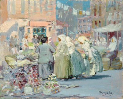Mattina di primavera, Houston e Division Streets, New York da George Benjamin Luks