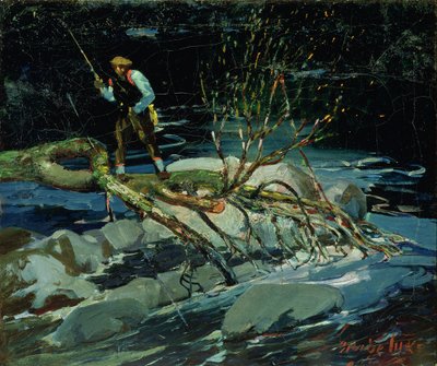 Pesca alla trota da George Benjamin Luks