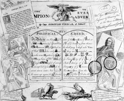 Il Campione, o Evening Advertiser di Cap. Hercules Vinegar di Pall Mall, 1744 da George Bickham