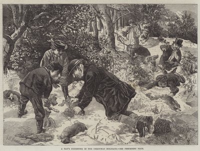 Una giornata di caccia ai conigli durante le vacanze di Natale da George Bouverie Goddard