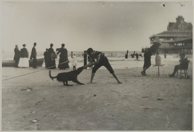 Ragazzo e Cane, Iron Pier, Coney Island, Brooklyn, c.1885 da George Bradford Brainerd