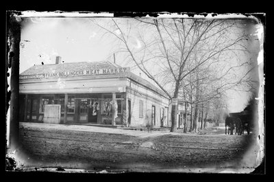 Mercato della carne di Frank Bollinger, Flatbush, Brooklyn, c.1872-87 da George Bradford Brainerd