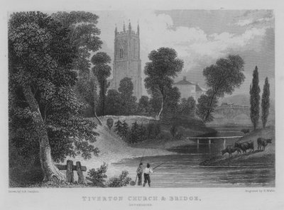 Chiesa e ponte di Tiverton, Devonshire da George Bryant Campion