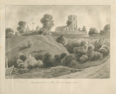 Chiesa di Alton: disegno a seppia, 1841 da George Buckler