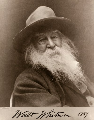 Ritratto di Walt Whitman nel 1887 da George C. Cox