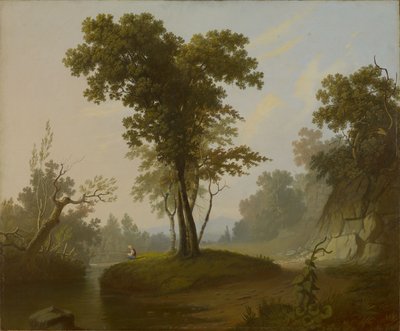 Paesaggio con pescatore da George Caleb Bingham