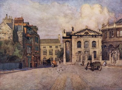 Oxford: Broad Street (litografia a colori) da George Carline