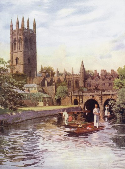 Oxford: Magdalen College e Ponte dal Cherwell da George Carline