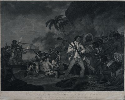 La morte del capitano James Cook per mano degli indiani di Owhyee, una delle Isole Sandwich da George Carter