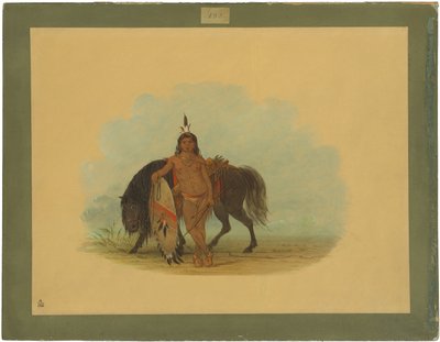 Un Guerriero Cheyenne che Riposa il Suo Cavallo da George Catlin