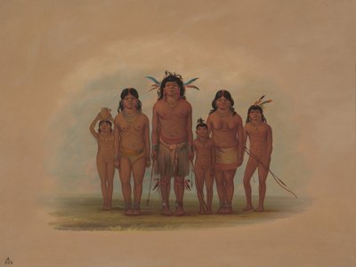 Una famiglia indiana Connibo da George Catlin