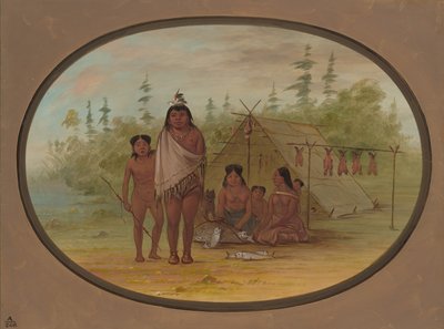 Un Capo Flathead con la sua famiglia, 1855-1869 da George Catlin