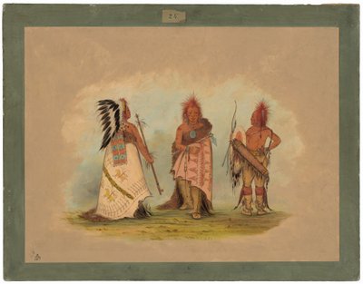 Un Capo Pawnee con Due Guerrieri da George Catlin