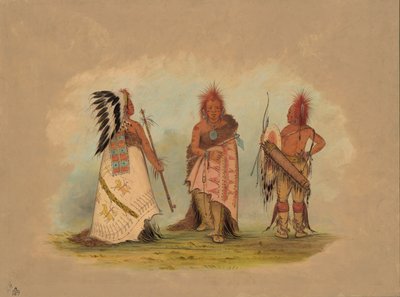 Un capo Pawnee con due guerrieri, 18611869 da George Catlin