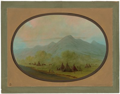 Un piccolo villaggio di corvi da George Catlin