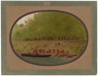 Un piccolo villaggio Orejona da George Catlin