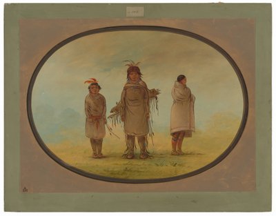 Un Guerriero di Pietra, Sua Moglie e un Ragazzo da George Catlin
