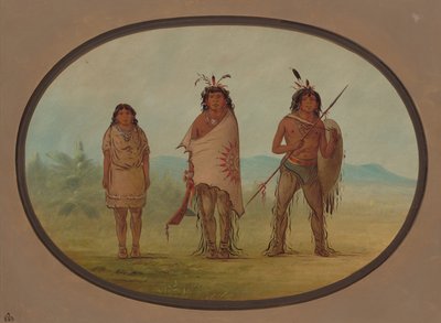 Un Capo Yuma, Sua Figlia e un Guerriero, 1855-1869 da George Catlin