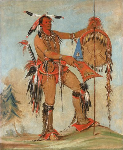 Ah-móu-a, la Balena, uno dei principali Bravi di Kee-o-kúk da George Catlin