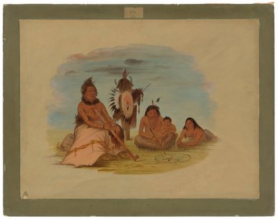 Un vecchio capo Minatarree e la sua famiglia da George Catlin