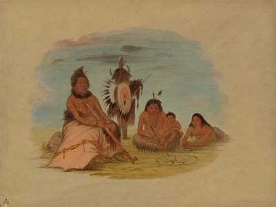 Un vecchio capo Minatarree e la sua famiglia, 1861-1869 da George Catlin