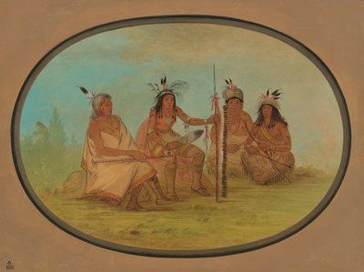 Un vecchio capo Ojibbeway e tre guerrieri da George Catlin