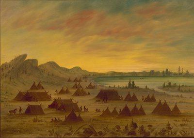 Un villaggio Apache, 1855-1869 da George Catlin