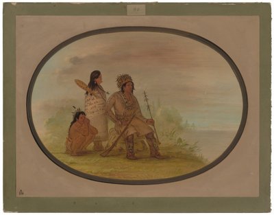 Un Vecchio Indiano Nayas, Sua Nipote e un Ragazzo da George Catlin
