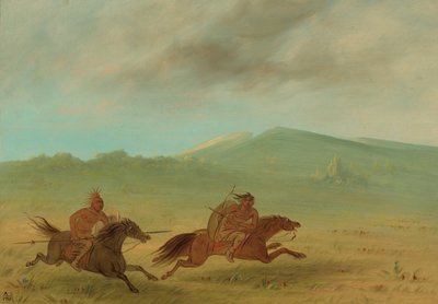 Un indiano Osage che insegue un Camanchee, 1861-1869 da George Catlin