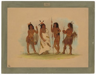 Capo Apachee e tre guerrieri da George Catlin